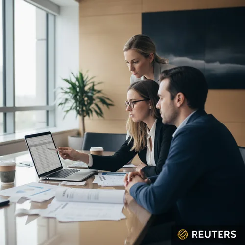 Team reviewing expenses