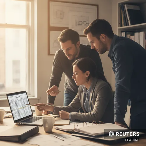 Team reviewing expenses